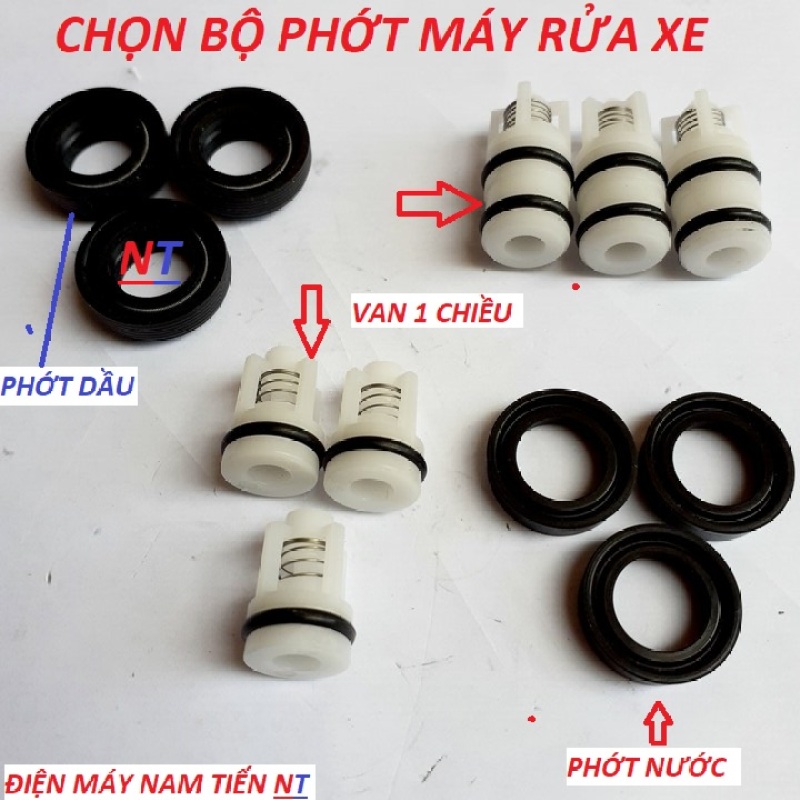 BỘ GIOĂNG PHỚT, VAN 1 - 3 CHIỀU MÁY RỬA XE CAO ÁP MINI - PHỤ KIỆN MÁY RỬA XE