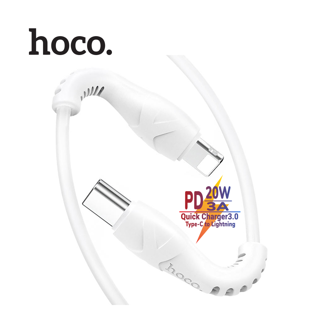 Cáp sạc nhanh pd 20w hoco x55 type-c to lightning dành cho iphone 1212 pro max sạc nhanh 3a dây dẻo đầu sạc chống đứt dài 100cm