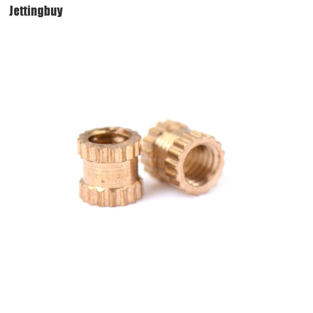 Jettingbuy 200 Chiếc Đai Ốc Đồng M3 * 4 Phụ Tùng Nhúng Đai Ốc Có Khía Bằng Đồng