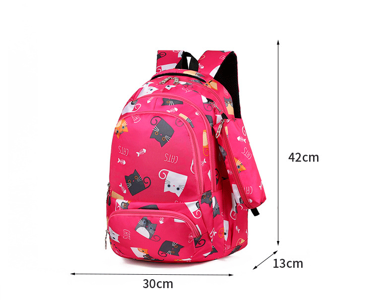 High-end backpack for girls, leisure backpack waterproof back bag for primary school students 2