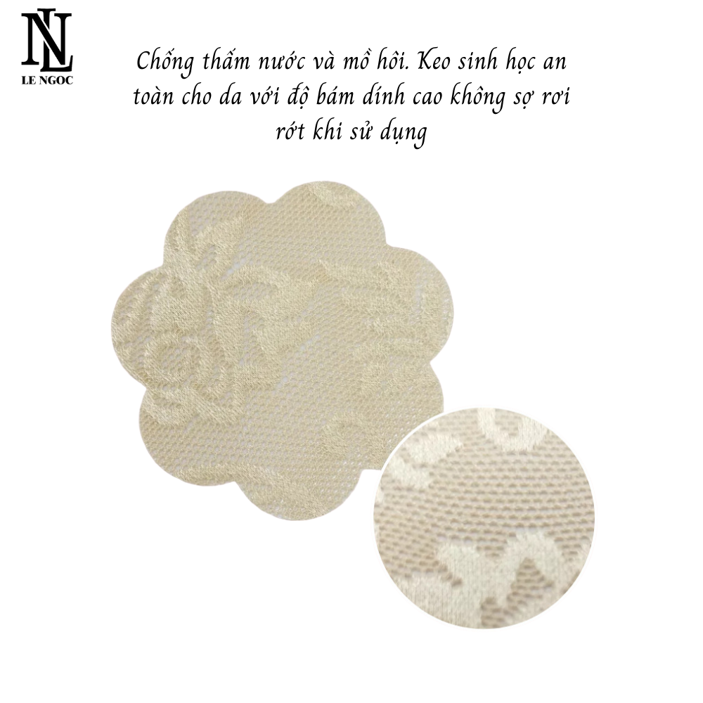 Set 10 miếng dán ngực, miếng dán ti lụa sử dụng 1 lần tiện dụng Lê Ngọc 330