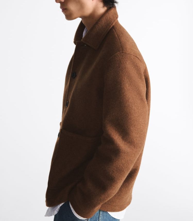 Áo khoác dạ nam Zara authentic SYNTHETIC WOOL WITH POCKETS size S