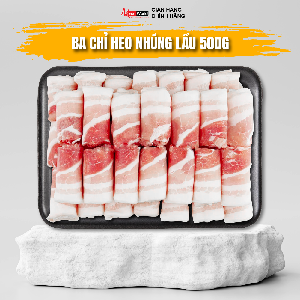 Ba Chỉ Heo Nhúng Lẩu Meat World 500g - Belly Pork VN 2mm