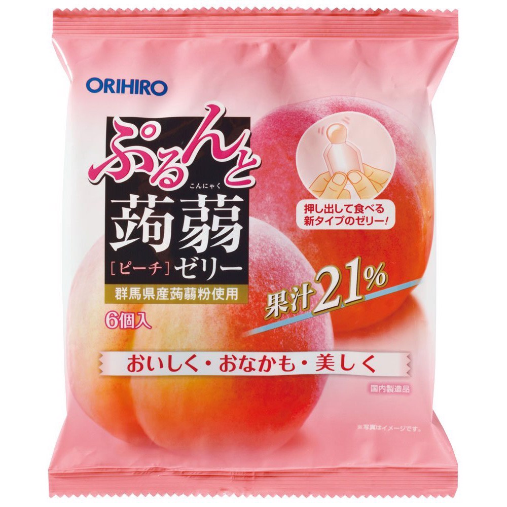 Thạch trái cây Orihiro vị đào gói 120g - Thạch jelly hương trái cây cho bé Nhật Bản - VTP mẹ và bé TXTP027