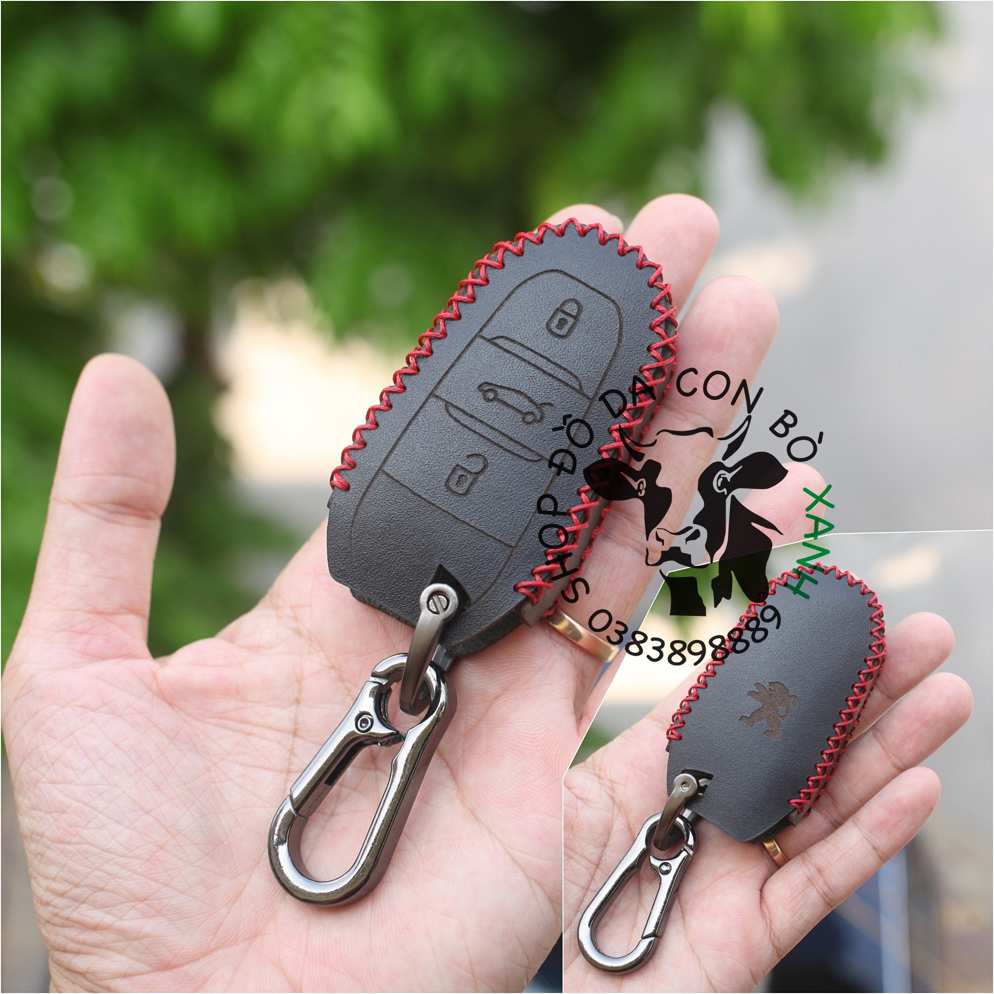 Bao Da Chìa Khoá Peugeot 3008, 5008, 2008 all new Handmade Da Thật 001