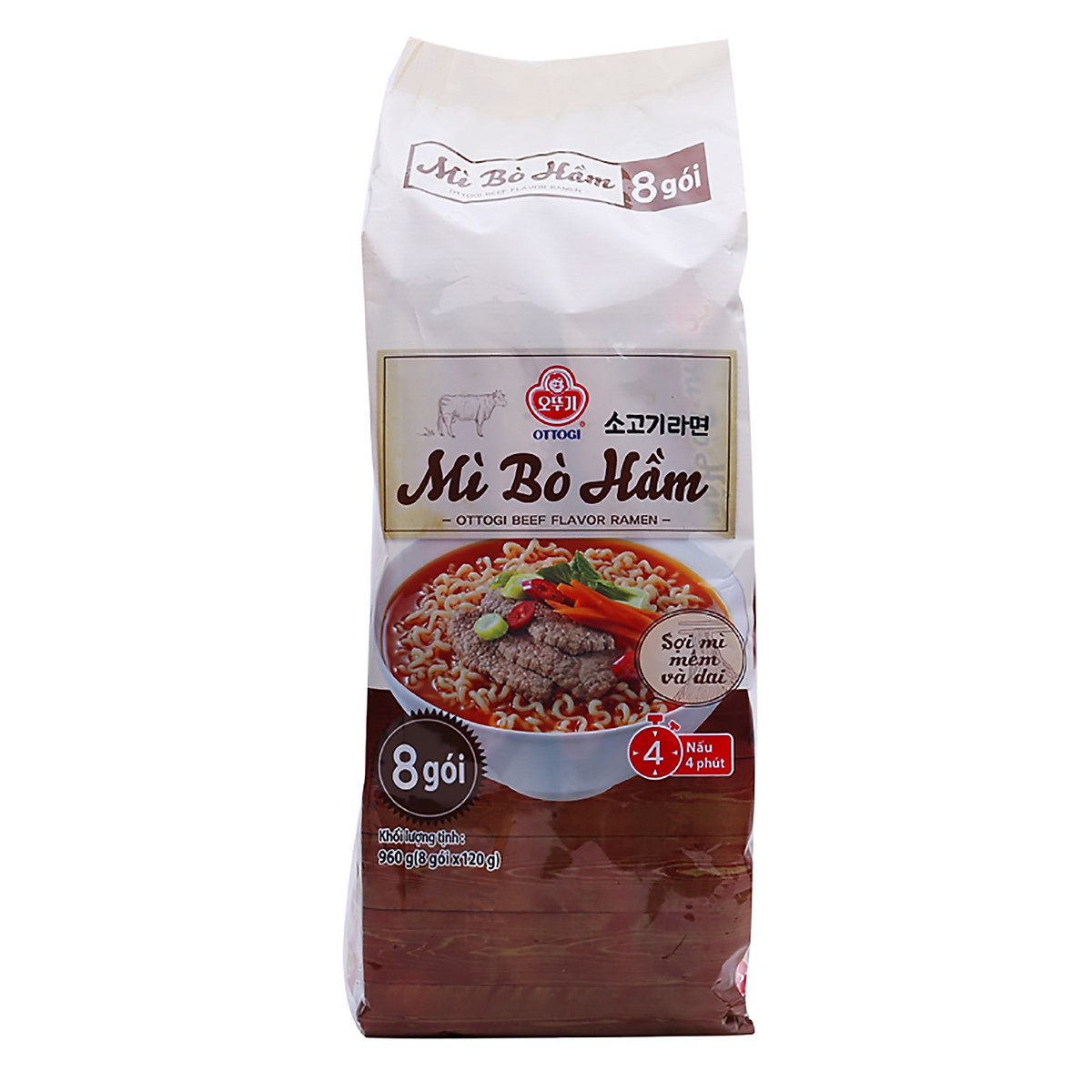 MÌ BÒ HẦM Ottogi Lốc 8 gói
