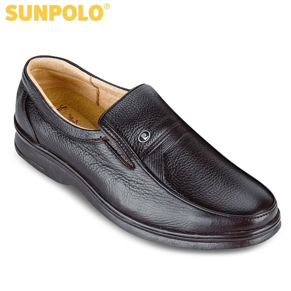 Giày Nam Da Cao Cấp SunPoLo (Nâu)