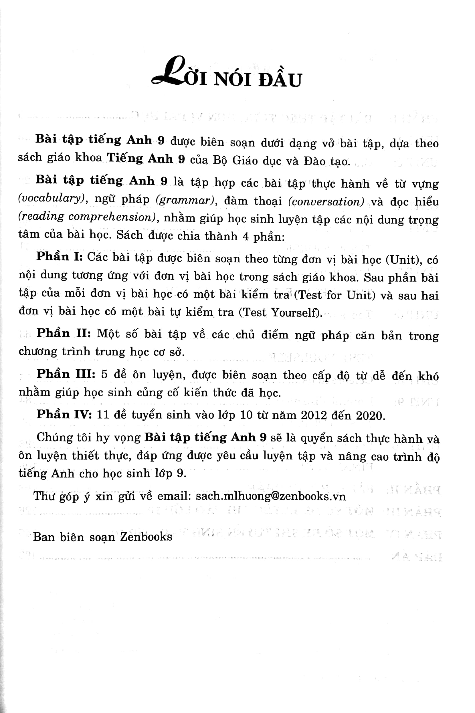 Sách Fahasa - Bài Tập Tiếng Anh Lớp 9 (Có Đáp Án)