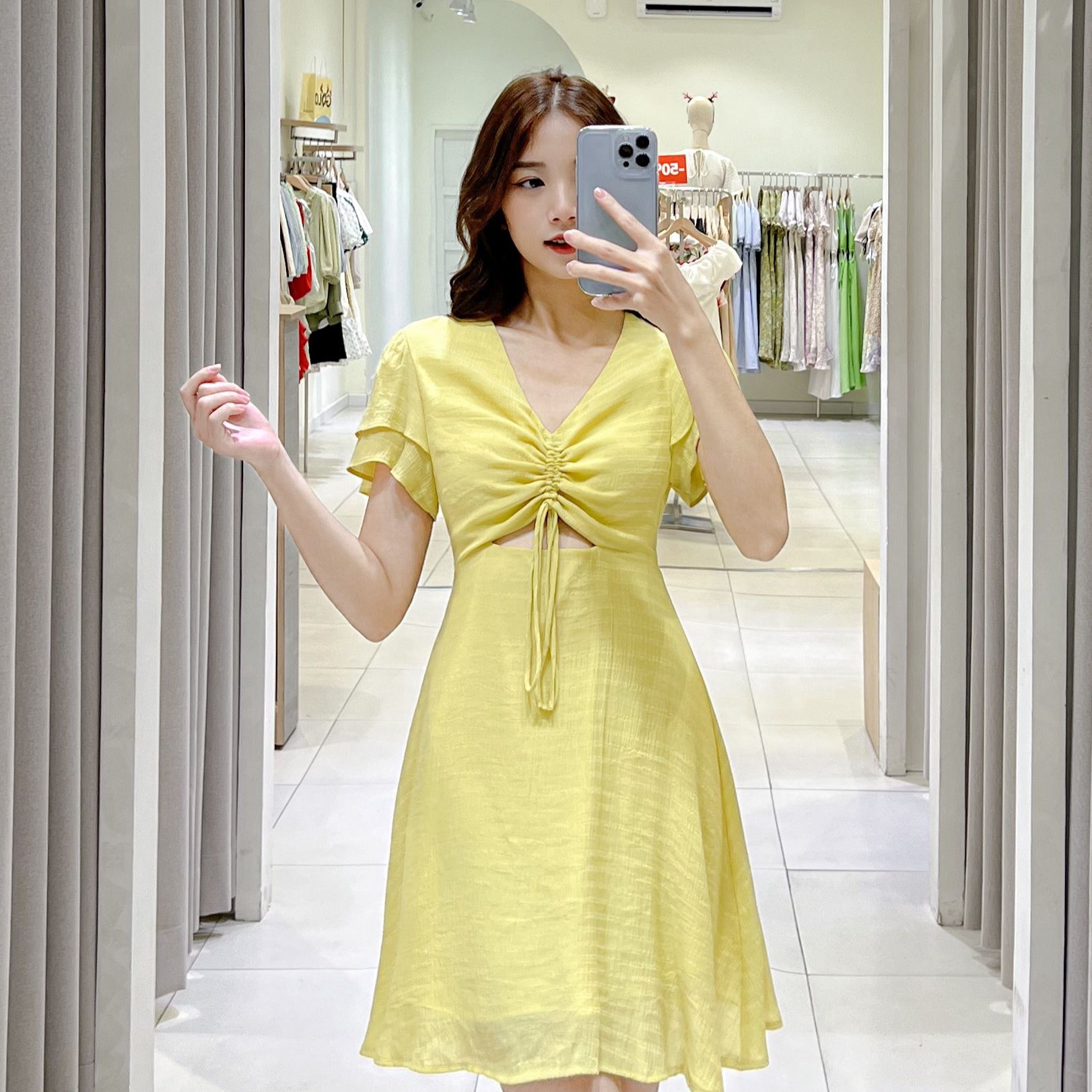 Đầm FELIA - Đầm cổ tim rút