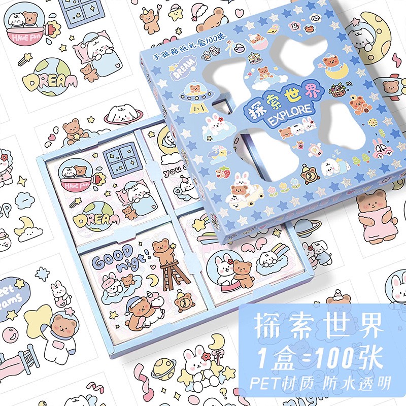 Sticker dán nhãn dùng trang trí bình nước sổ tay