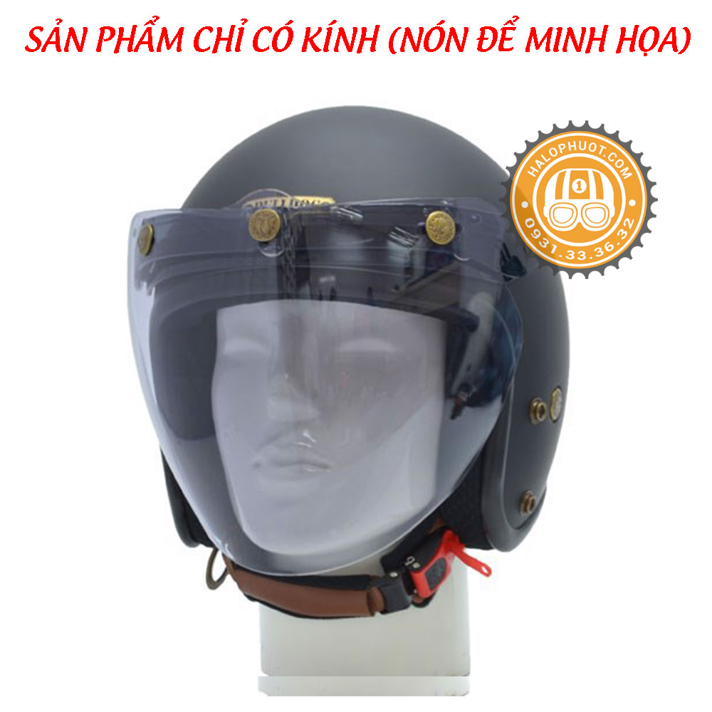 Kính Flat Eagle Bulldog Chính Hãng (gắn nón 3/4)
