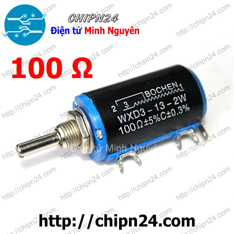 [1 cái] (F39) Biến trở WXD3 100R (WXD3-13-2W) (Biến trở Chiết áp tinh chỉnh xoay 10 vòng)