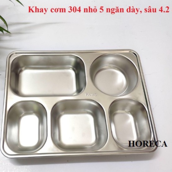 KHAY CƠM PHẦN 5 NGĂN INOX 304 LOẠI DÀY DỰNG THỨC ĂN