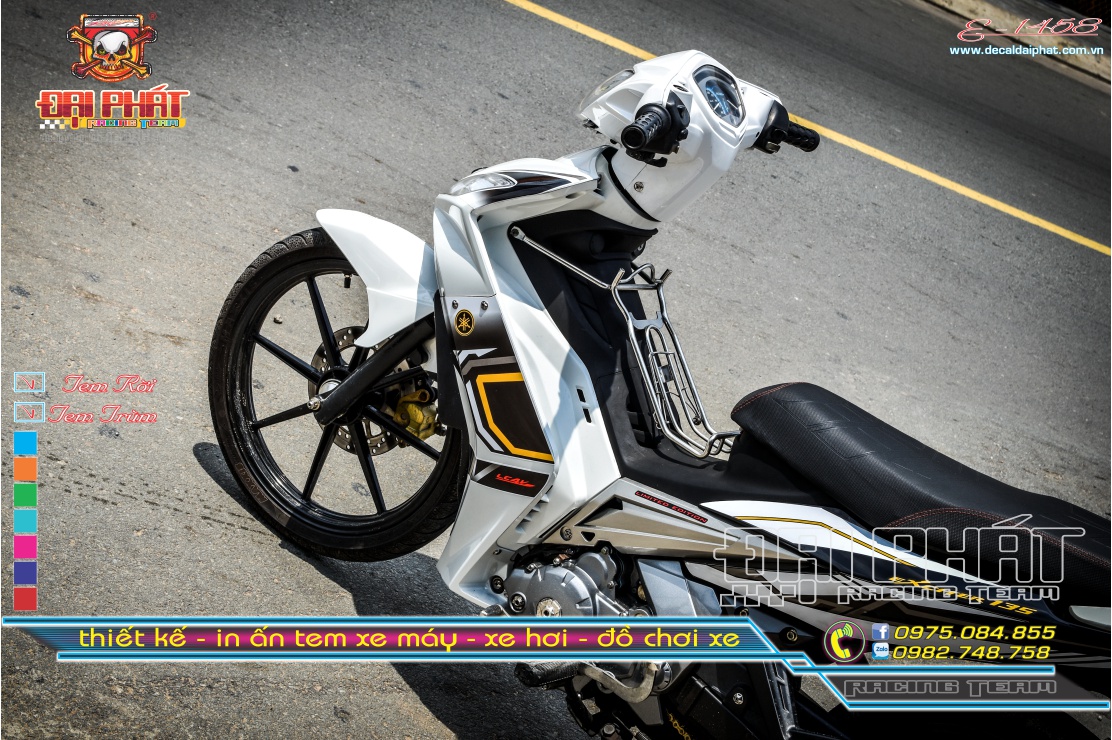 Tem Exciter 2010 Thiết Kế Spark Trắng Đen Vàng