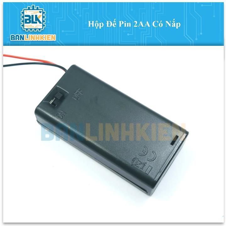 Hộp đế pin 2aa có nắp