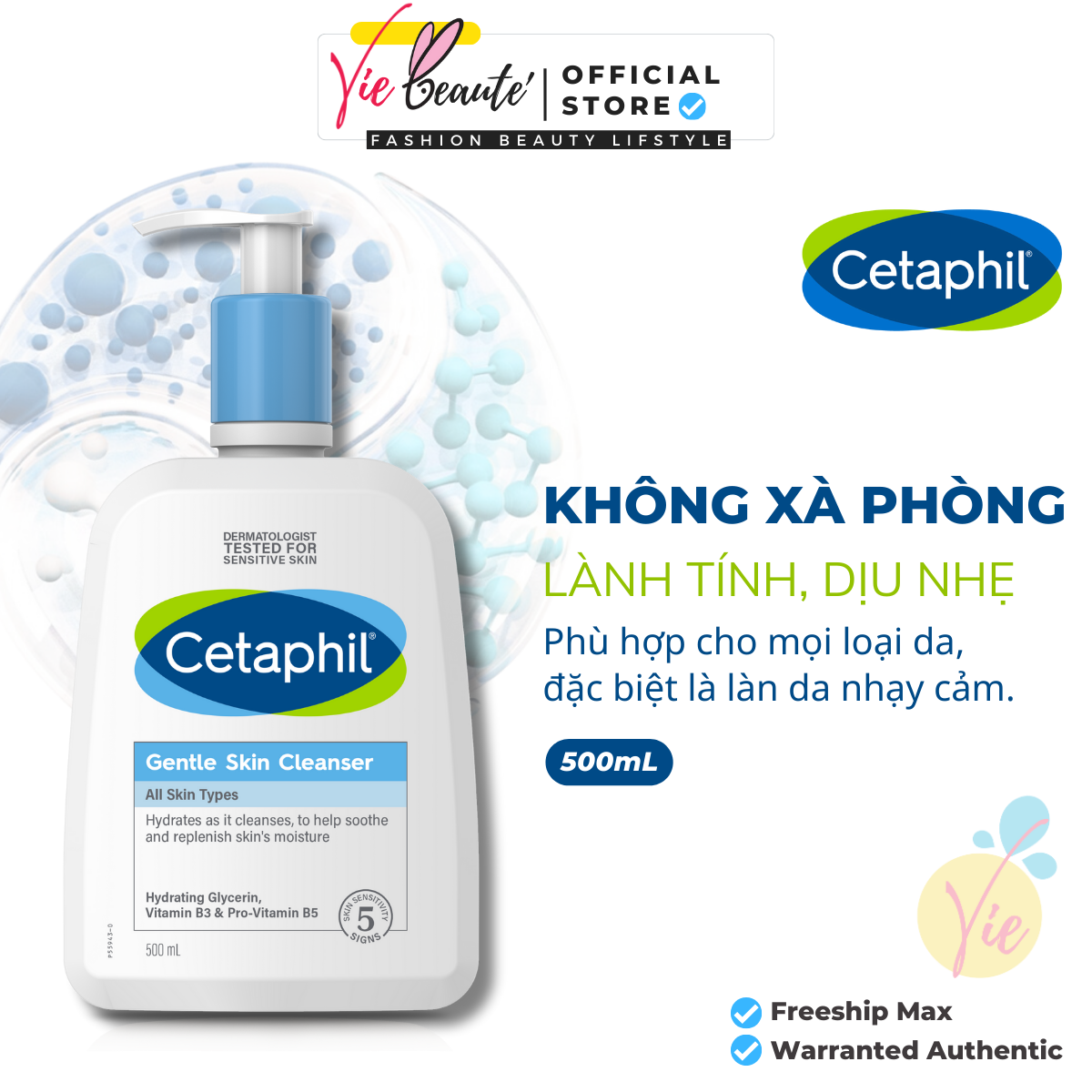 Sữa rửa mặt dịu nhẹ cetaphil gentle skin cleanser - cetaphil gentle skin cleanser - 500ml