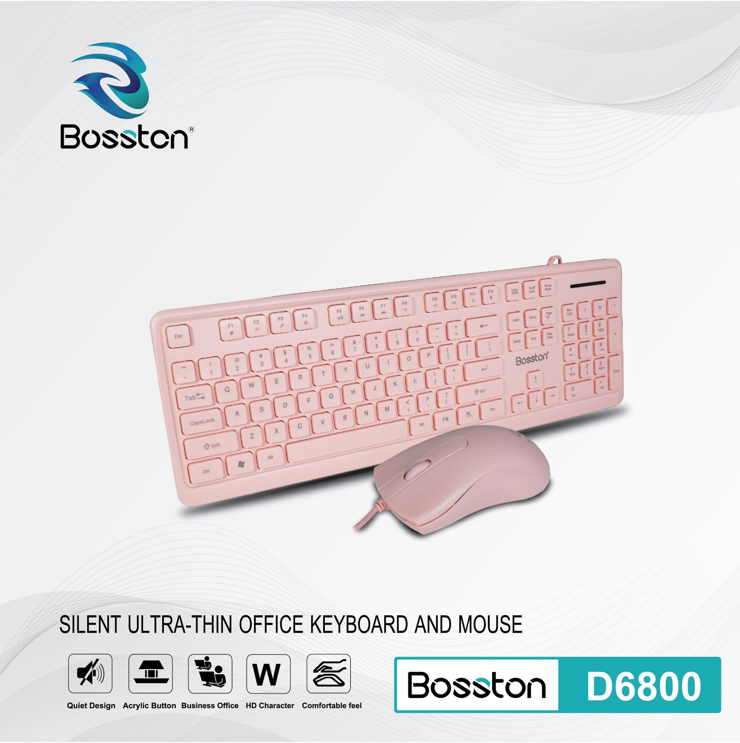 Bộ bàn phím và chuột văn phòng Bosston D6800 có dây - NHẤT TÍN Computer