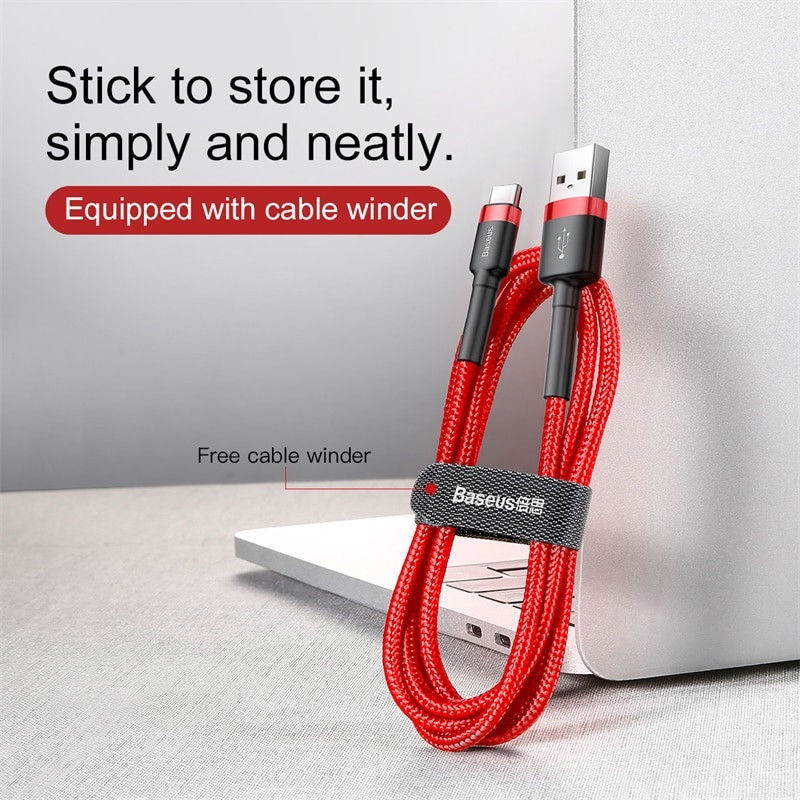 Cáp sạc  Baseus Cafule Type C 1m và 2m cho Samsung S8/S9/ Note8/ Note9/ Xiaomi/ Huawei/ Oppo/Nokia