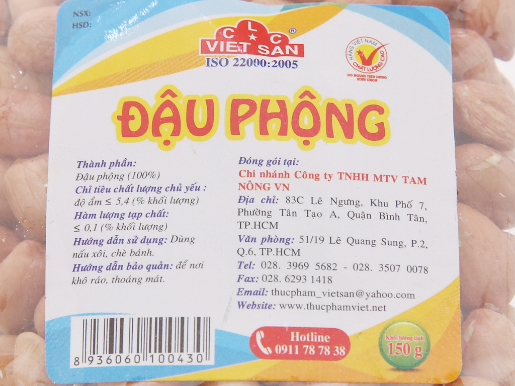 ĐẬU PHỘNG 500GR VIỆT SAN