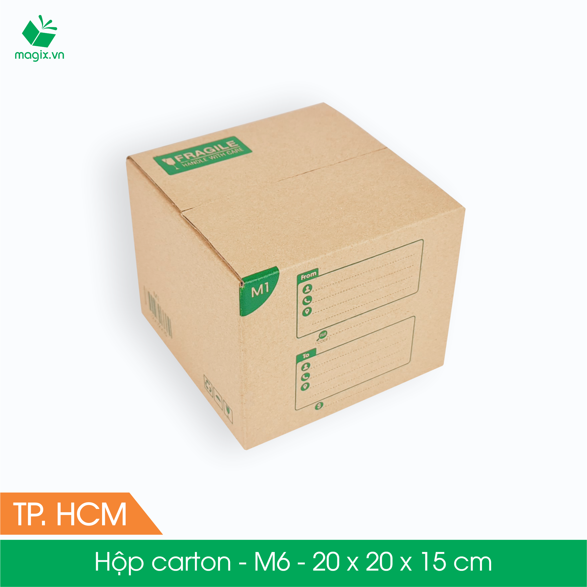 M6 - 20x20x15 cm - 100 Thùng hộp carton