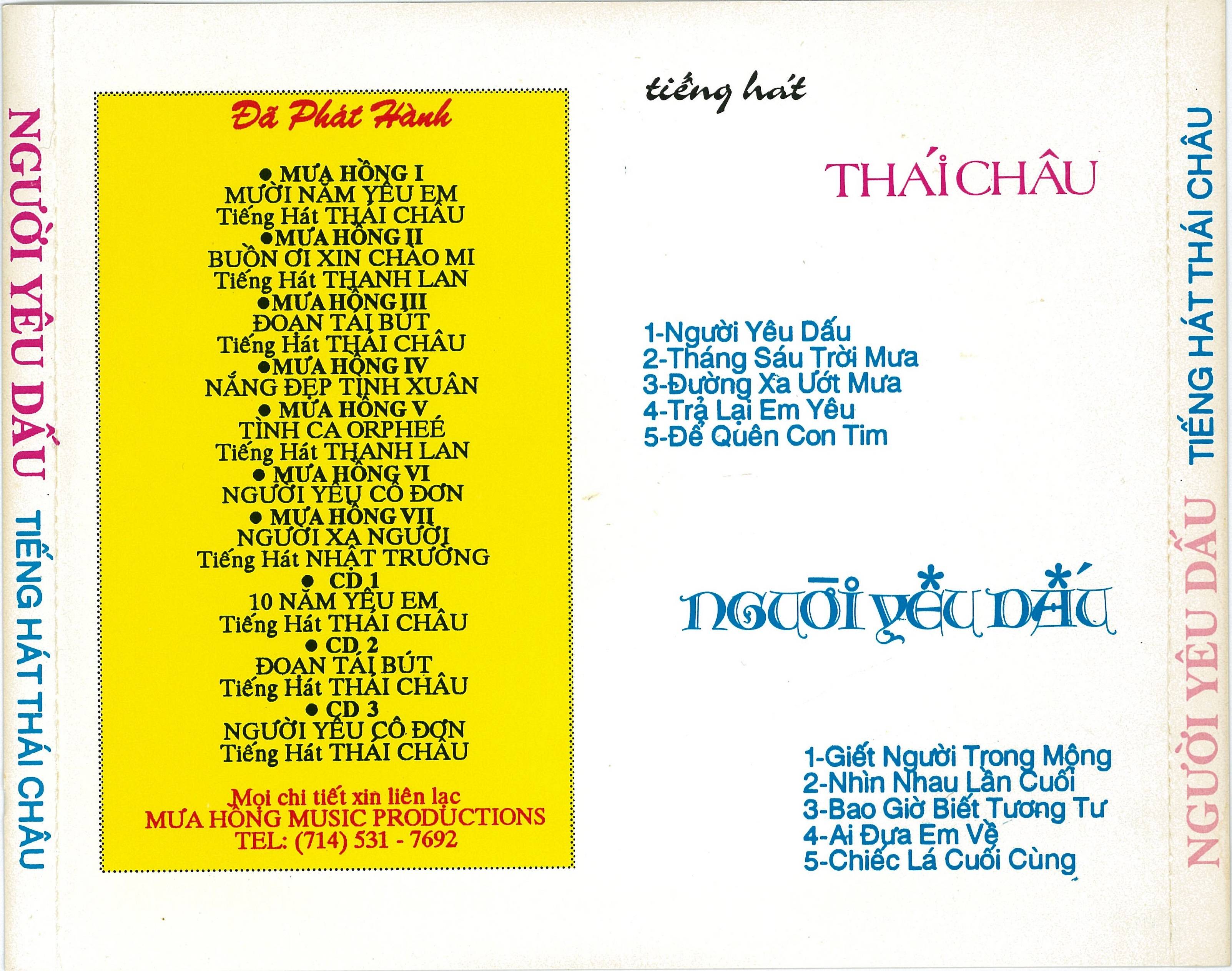 Người Yêu Dấu - Thái Châu (Mưa Hồng CD005)