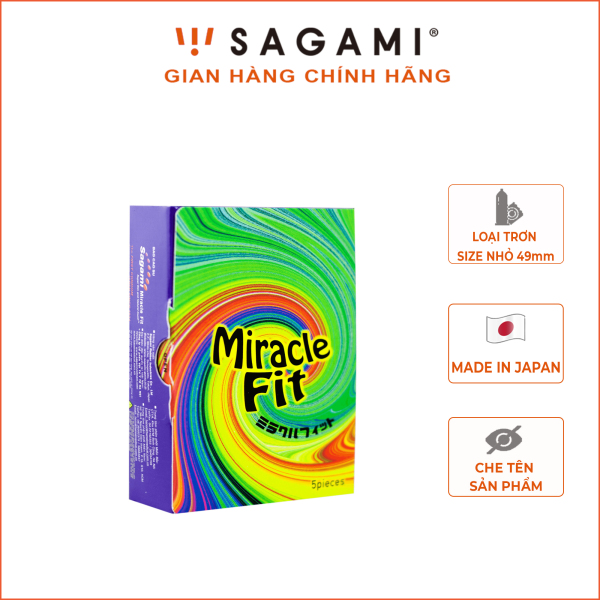 Bao cao su Sagami ( hộp 5 cái ) - bao cao su nam Size Nhỏ 49mm theo thiết kế 3D ôm khít nhập khẩu