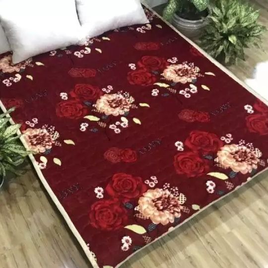 Thảm nhung trải giường loại 2m x2m2 các mẫu màu đỏ