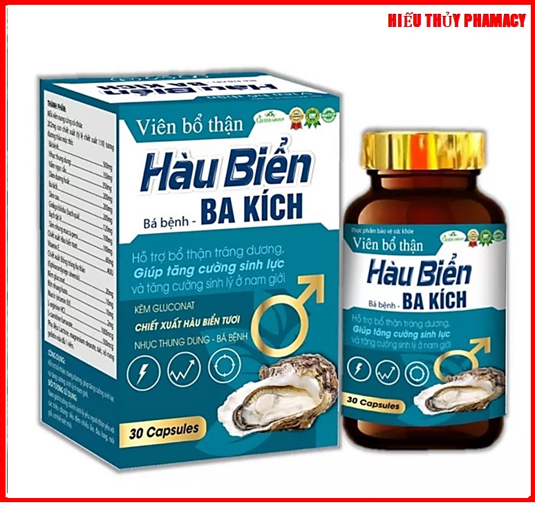 Viên uống bổ thận hàu biển sâm cau nhục thung dung giúp bổ thận tráng dương tăng cường sinh lý tăng thể lực tưng cường khả năng miễn dịch -hộp 30 viên