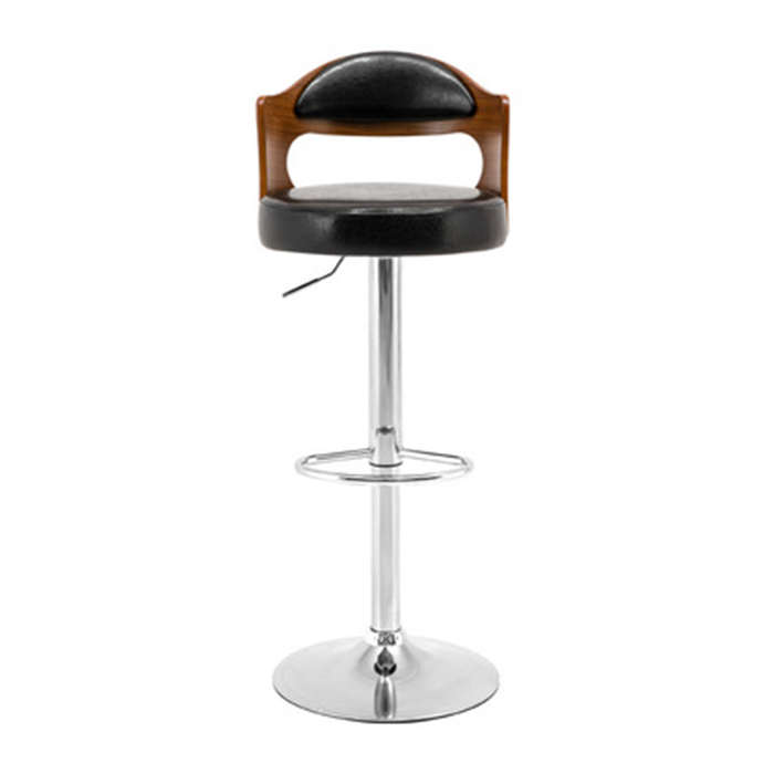 Ghế quầy bar nâng hạ chiều cao nệm da dựa lưng gỗ cao cấp - Ghế ngồi coffee decor sảnh quầy nhà hàng khách sạn, phòng ăn gia đình