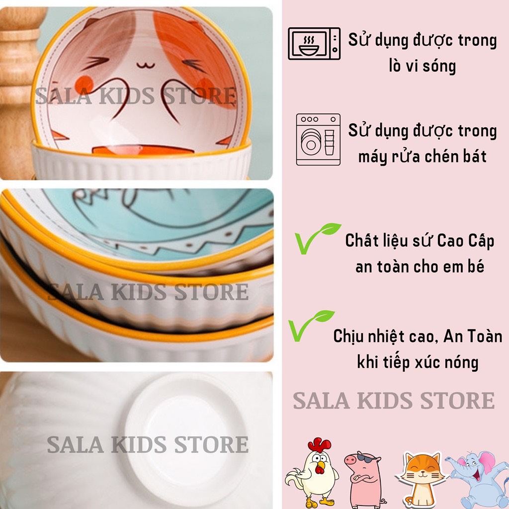 BỘ CHÉN BÁT GỐM SỨ CAO CẤP SIÊU CUTE TẶNG KÈM ĐŨA ĂN