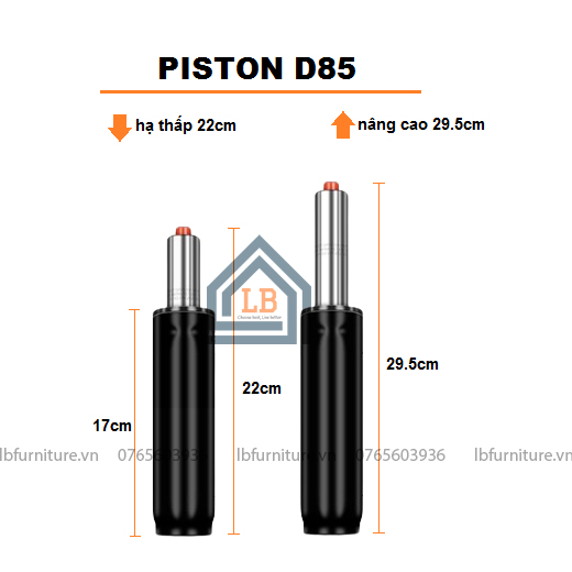 [HCM] Ben Hơi/ Ống Hơi/ Piston Ghế Xoay Văn Phòng Màu Đen