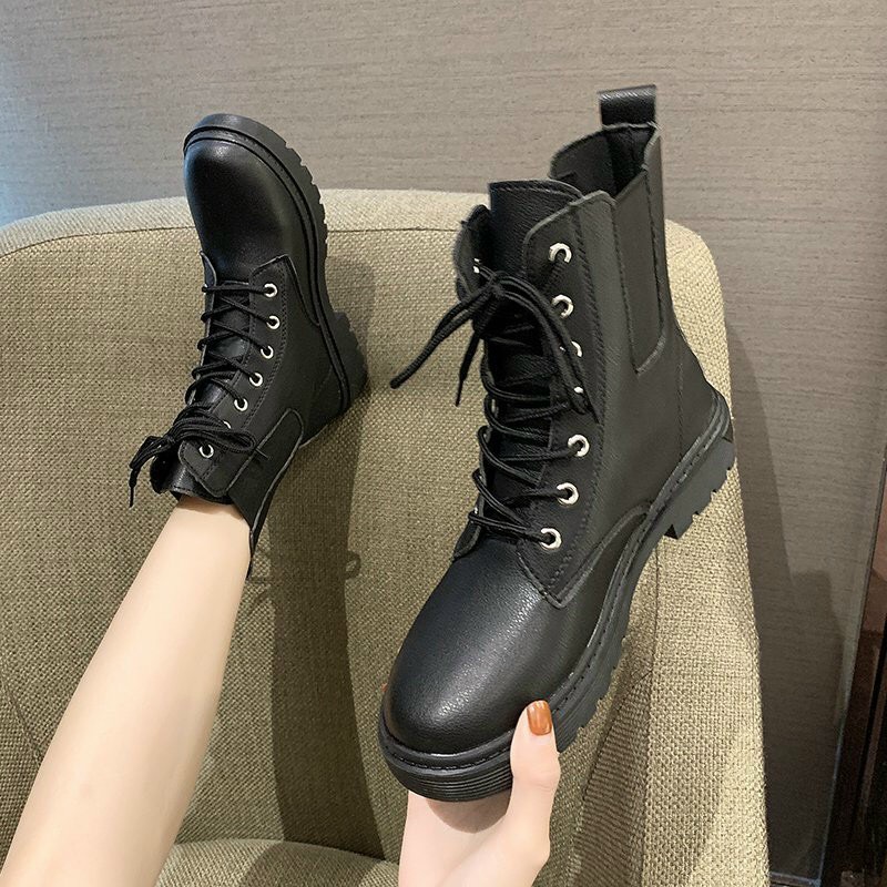 boots nữ khuyên sắt mã v2(bóng,mờ) bụi bặm cá tính