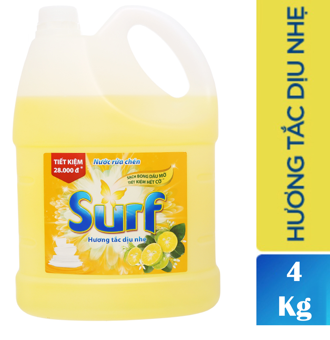 Nước Rửa Chén Surf Hương Tắc - Chai nhựa 4kg
