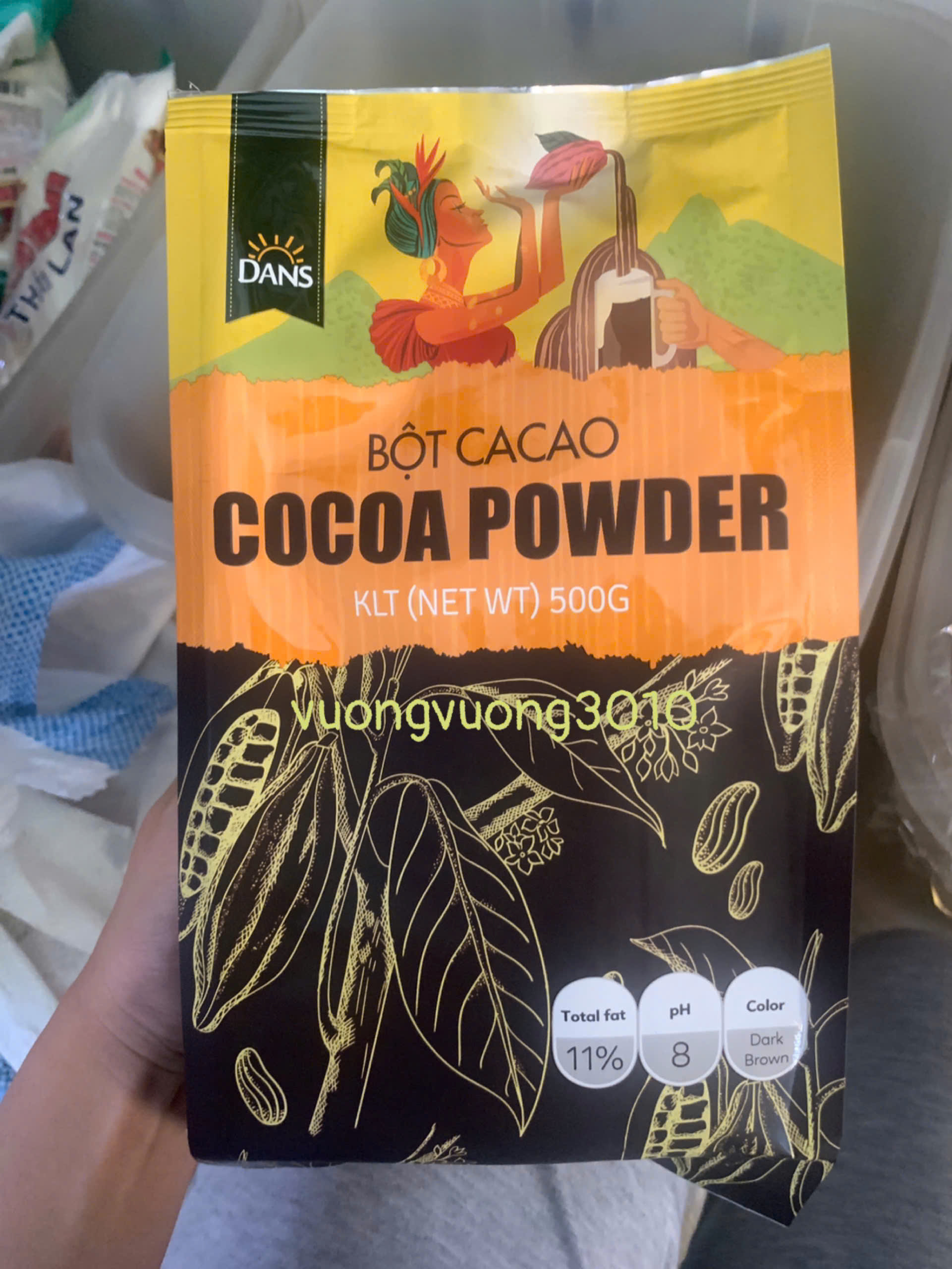 Bột cacao Dans nguyên chất thượng hạng 500gr