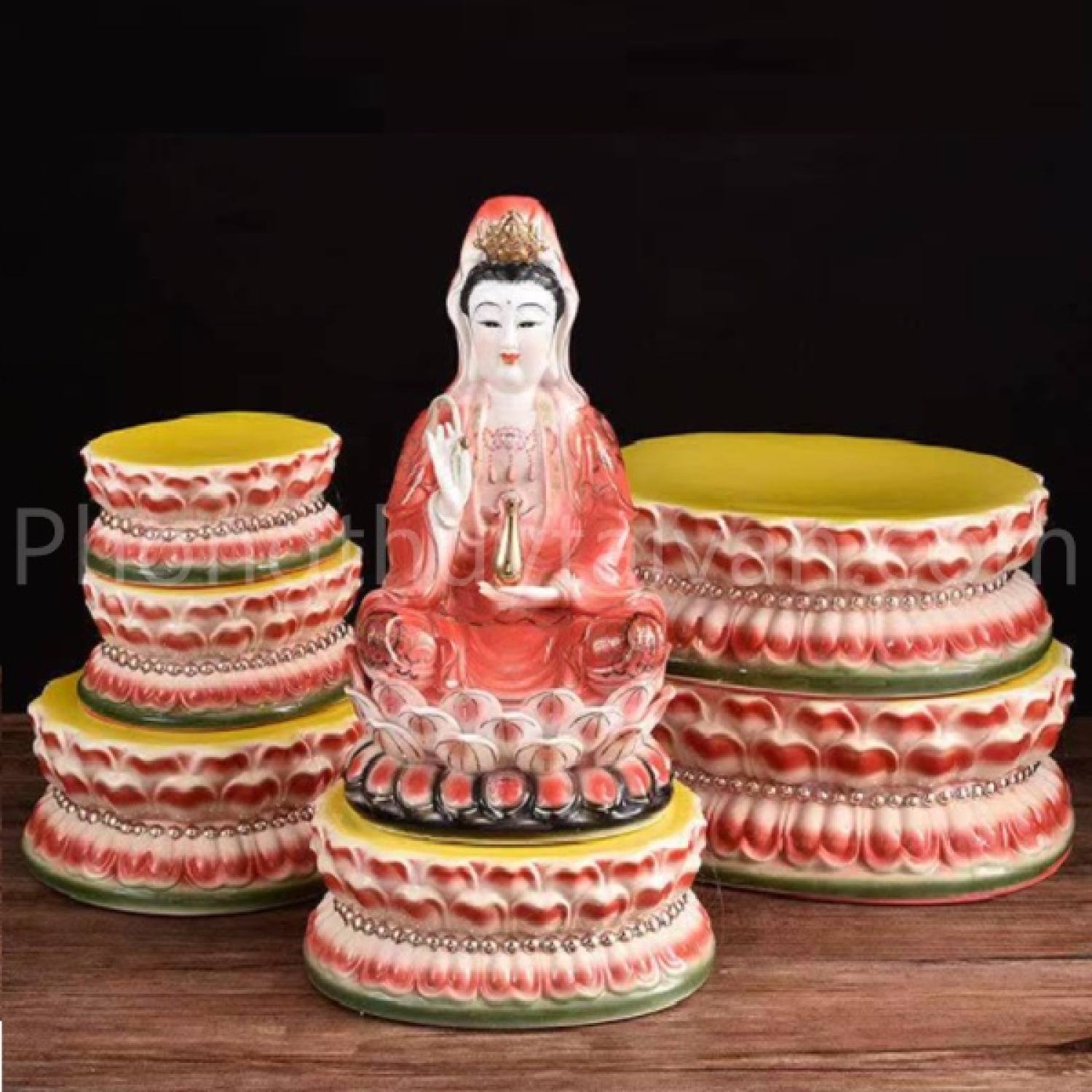 Đế shower porcelain sitting Buddha statue, God .. coordinates Lotus high 7cm