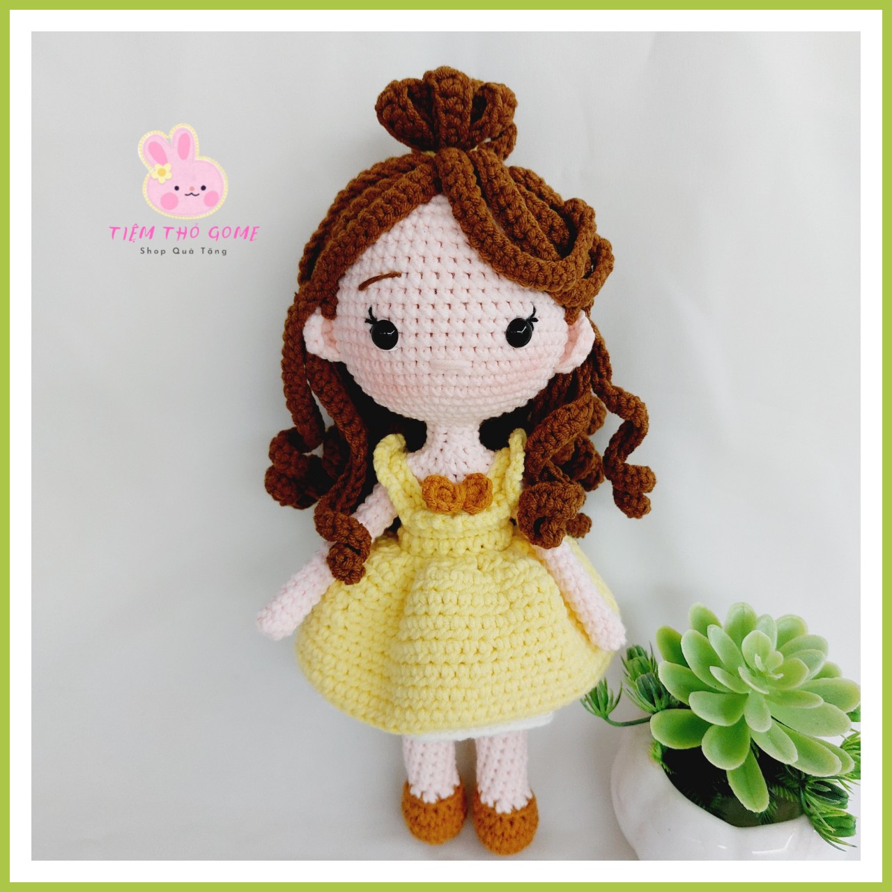Búp bê len Handmade - Búp bê công chúa, Búp bê Belle ( hàng có sẵn)