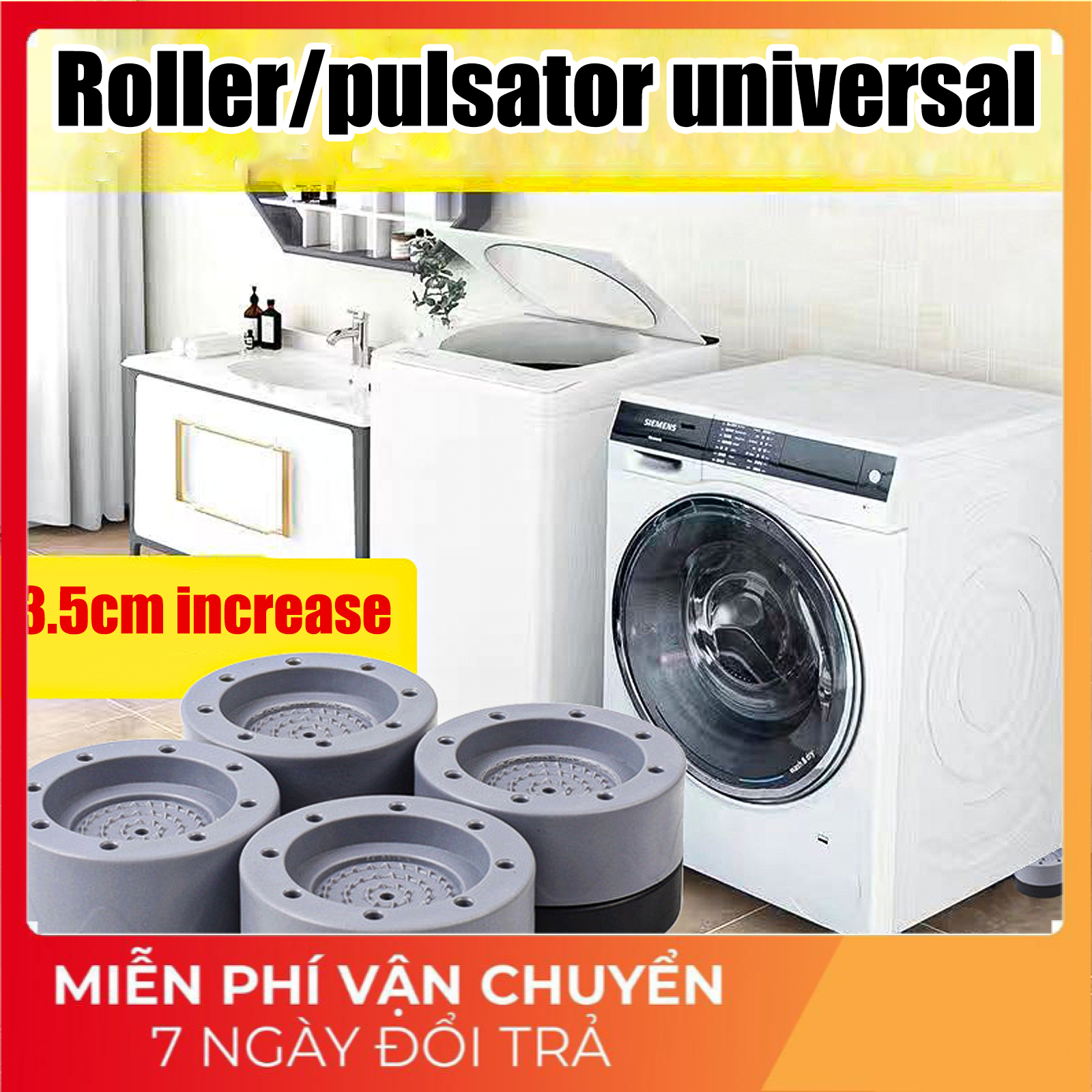 Hàng Loại 1 - 4 Cái Hỗ Trợ Máy Giặt Chống Sốc Và Khử Tiếng Ồn, Máy Giặt Và Máy Sấy Miếng Đệm Chống Rung, Máy Giặt Và Máy Sấy Miếng Lót Chân Giảm Tiếng Ồn