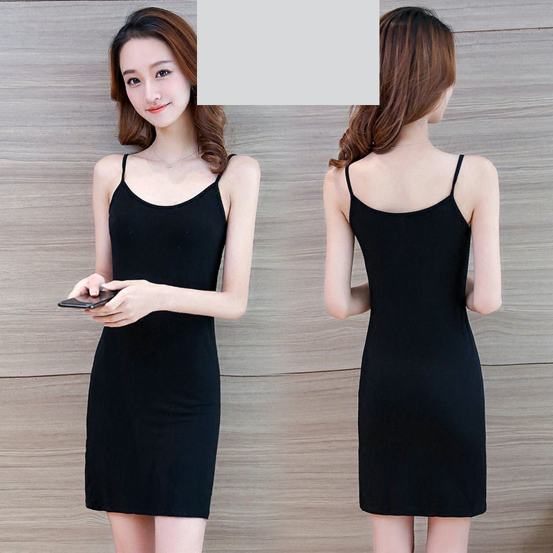 Đầm Hai Dây Chất Thun Mỏng Co Giãn Mùa Hè
