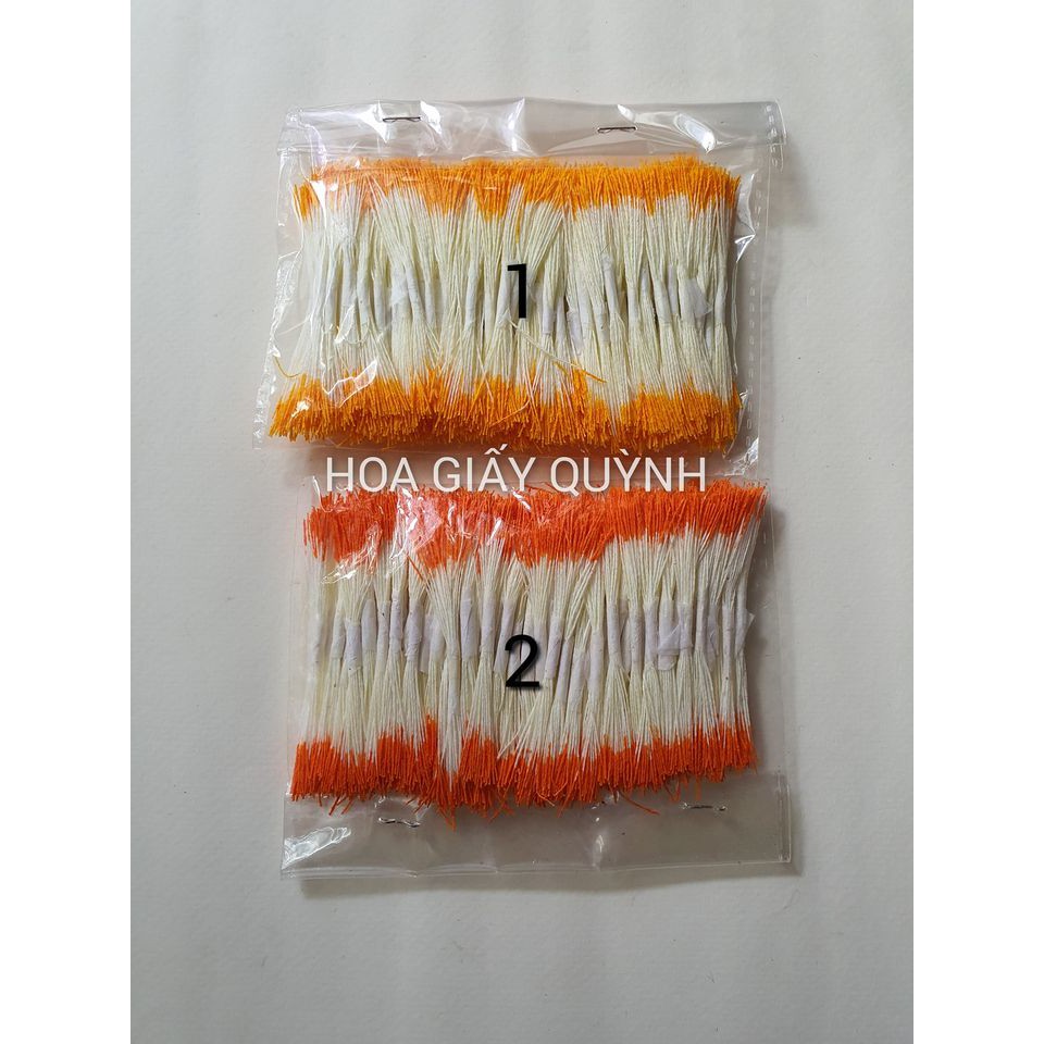 Nhị chỉ màu cam làm nhị hoa mai handmade
