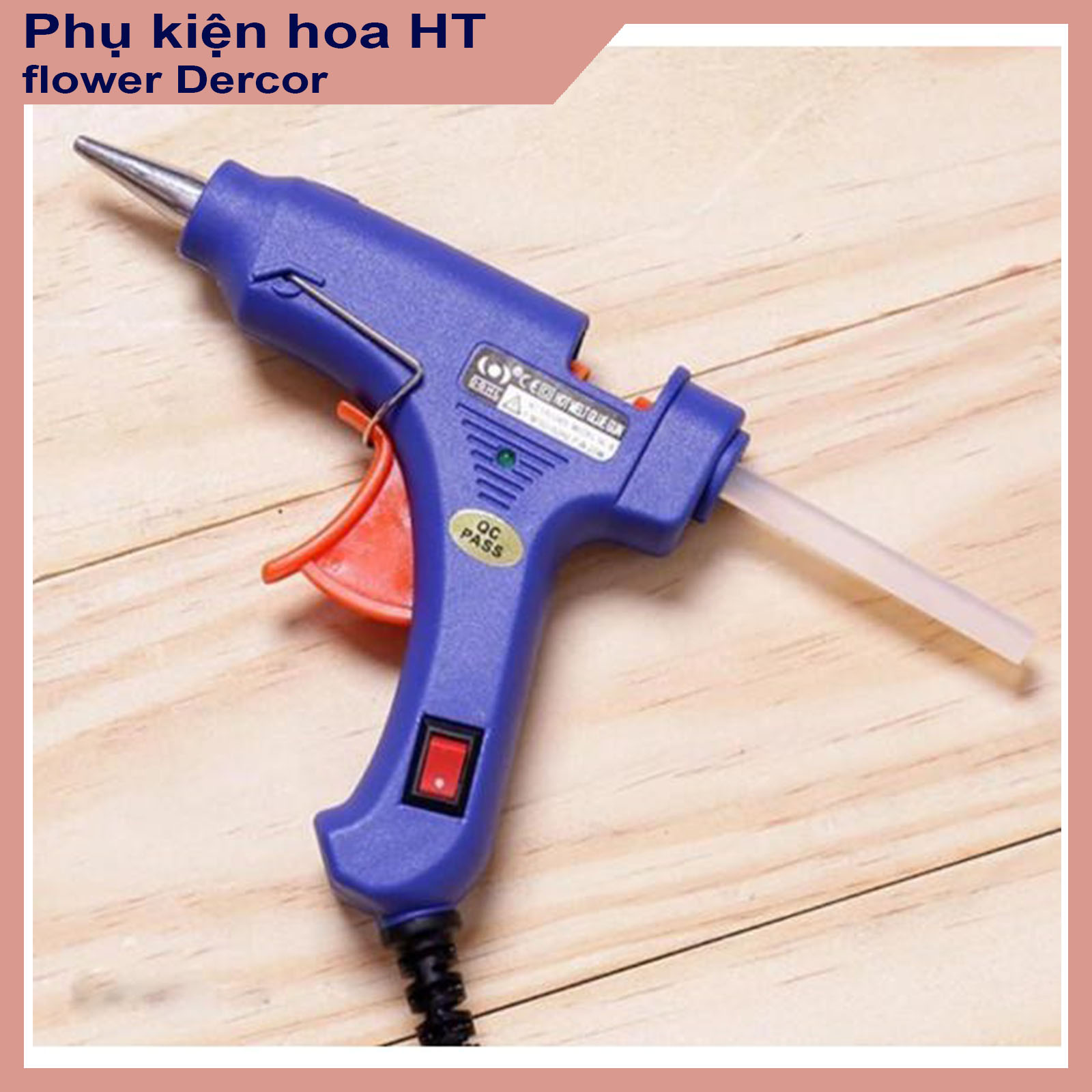 Súng bắn keo nến silicon cỡ nhỏ 20W dùng trong trang trí, làm đồ handmade