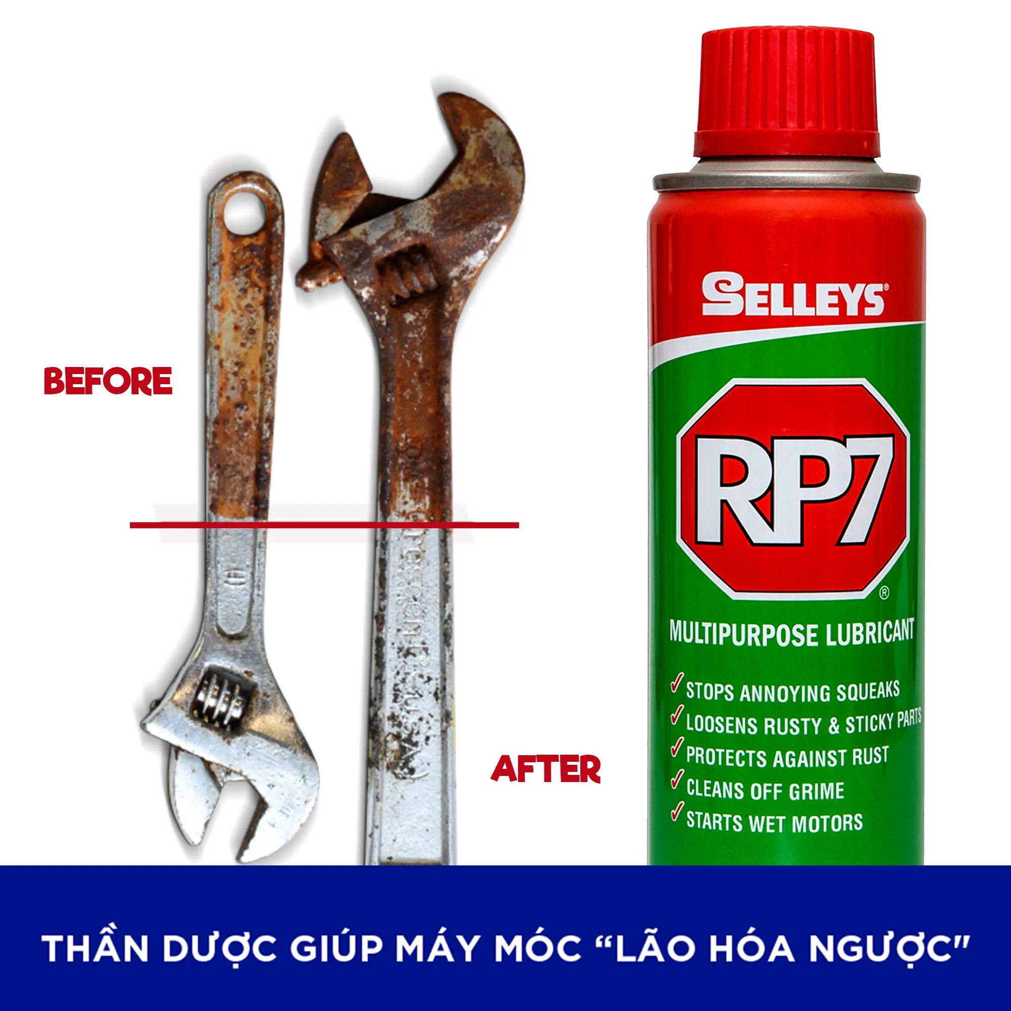 Bình xịt chống rỉ sét và bôi trơn Selleys RP7