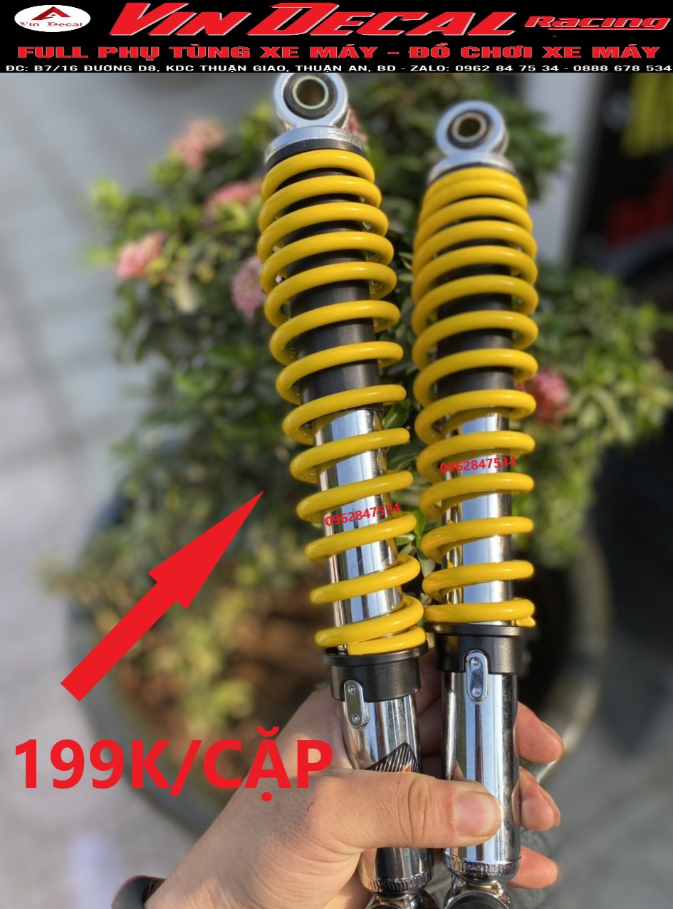 Phuộc sau Nice gắn Wave, Dream, Cub, Future, Axelo, Elegant Giá 1 CẶP GIÁ RẺ màu vàng