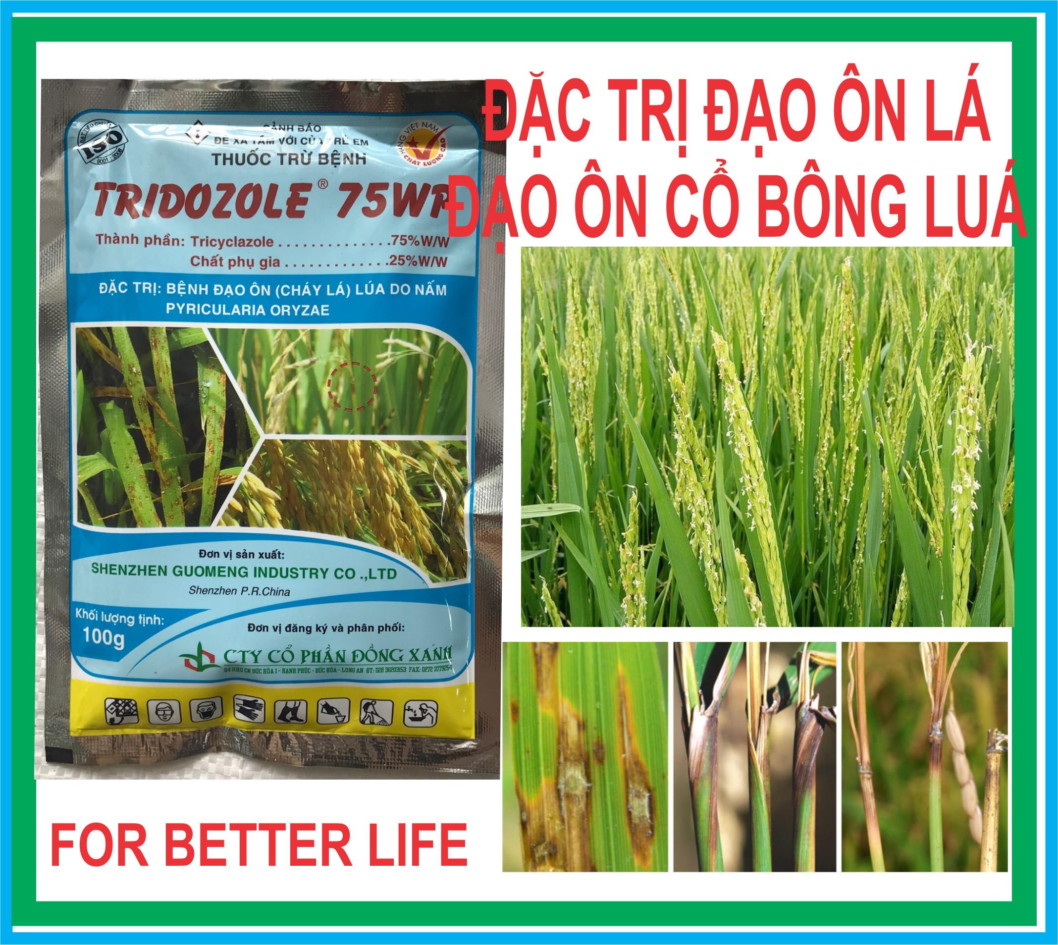 Trừ Đạo Ôn Lá, Đạo Ôn Cổ Bông Lúa TRIDOZOLE 75WP Gói 100gr