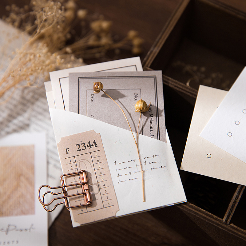 Giấy note trang trí sổ tay thư cổ điển set 50 tấm concept retro