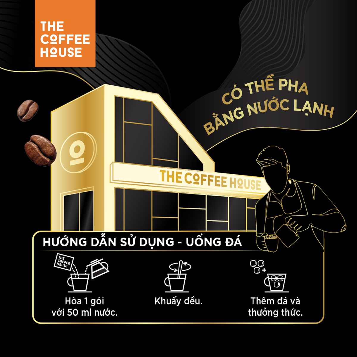 COMBO 2 Hộp cà phê đen đá The Coffee House (Hộp 14 gói x 16 g)