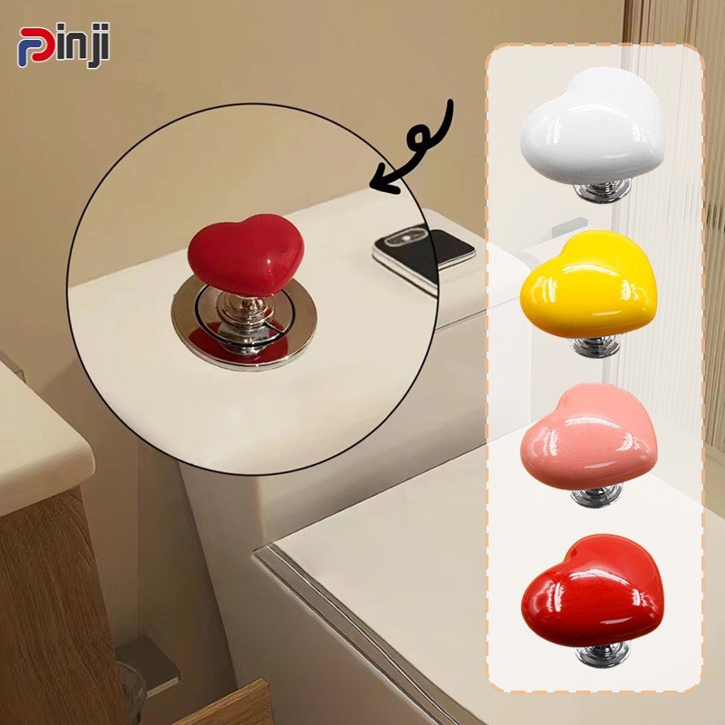 Nút dán nhấn xả nước bồn cầu - tay nắm cửa hình Trái Tim đa năng tiện lợi sáng tạo, nút nhấn xả nước, tay nắm tủ kéo ra, tay nắm cửa hình con thỏ, tay nắm cửa, tay nắm cửa hình trái tim
