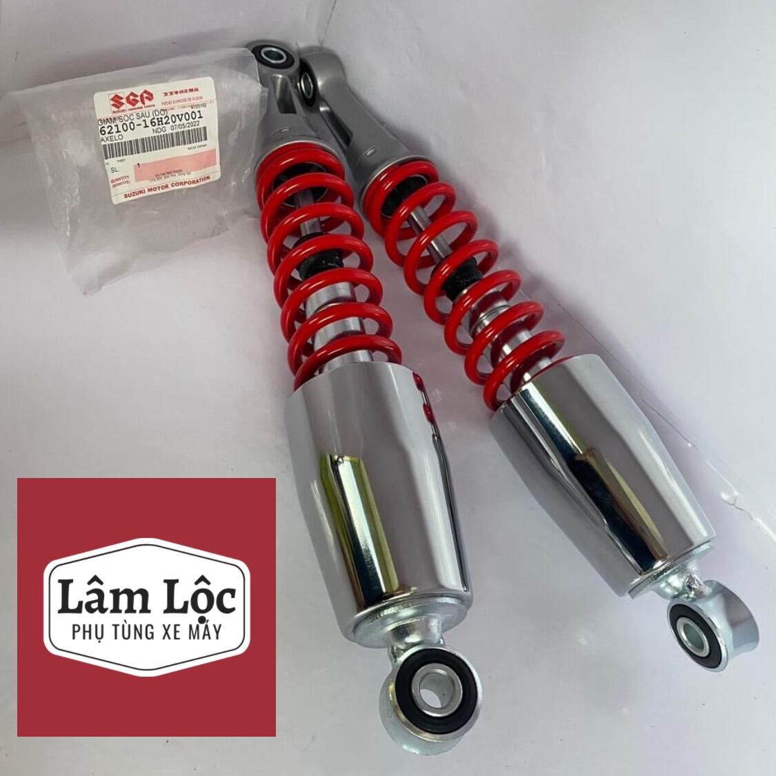 Cặp phuộc giảm xóc sau axelo xbike 125 Suzuki chính hãng