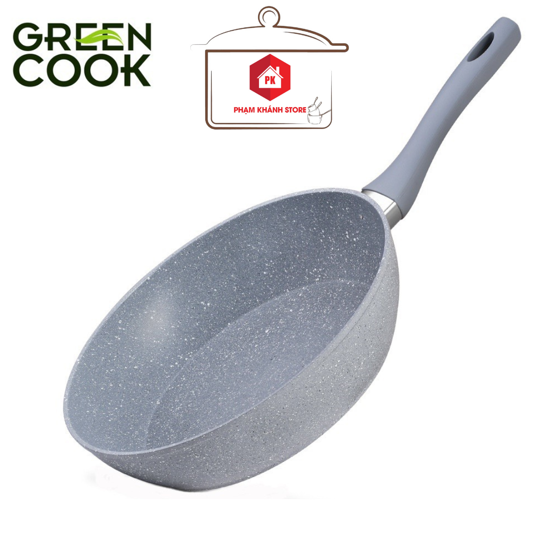 Chảo đáy từ vân đá chống dính sâu lòng green cook gcp02