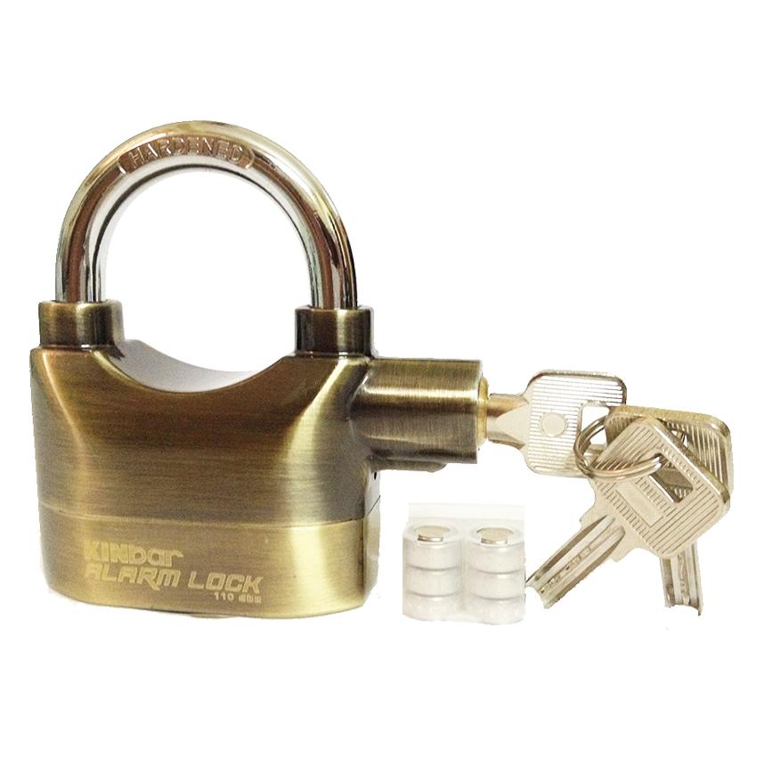Ổ Khóa Báo Động Chống Trộm KINBAR Đồng Vàng Có Còi Hú - Chính Hãng Begor