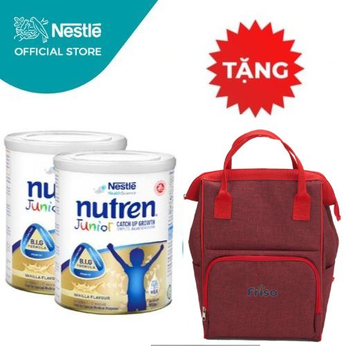 Tặng 01 balo bỉm sữa combo 2 lon Sữa bột Nutren Junior 800gr